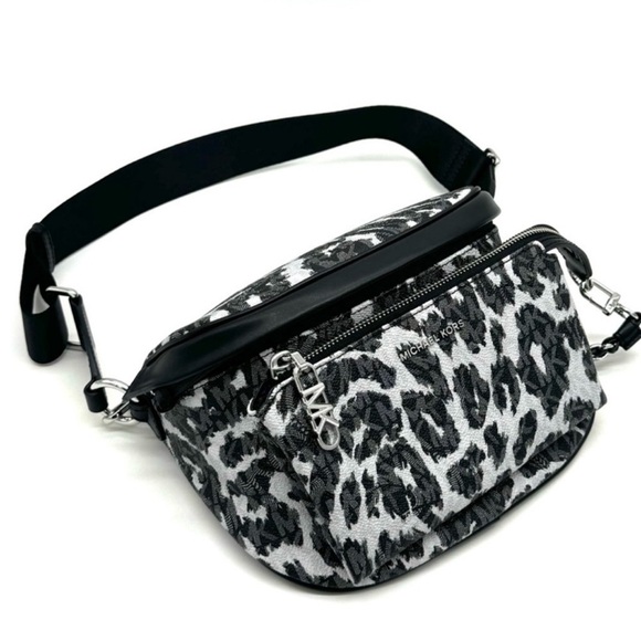 Michael Kors Medium Slater Sling Pack Chain Messenger Crossbody Bag Black Multi - Picture 4 of 11